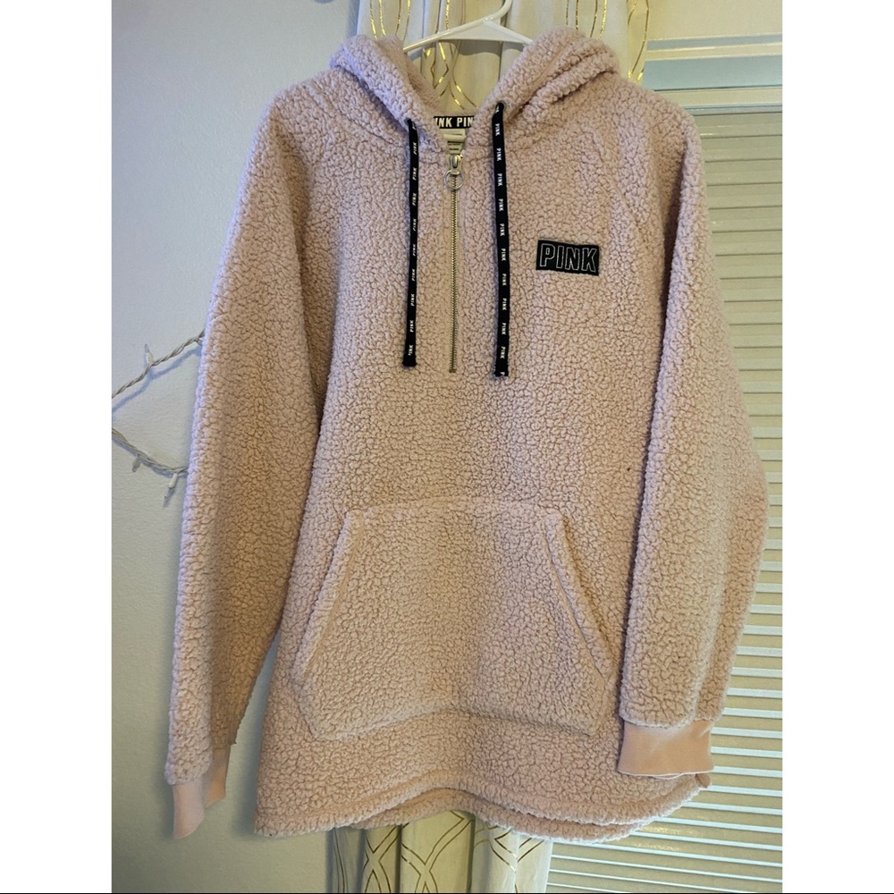 Victoria’s Secret PINK Sherpa Quarter Zip Hoodie